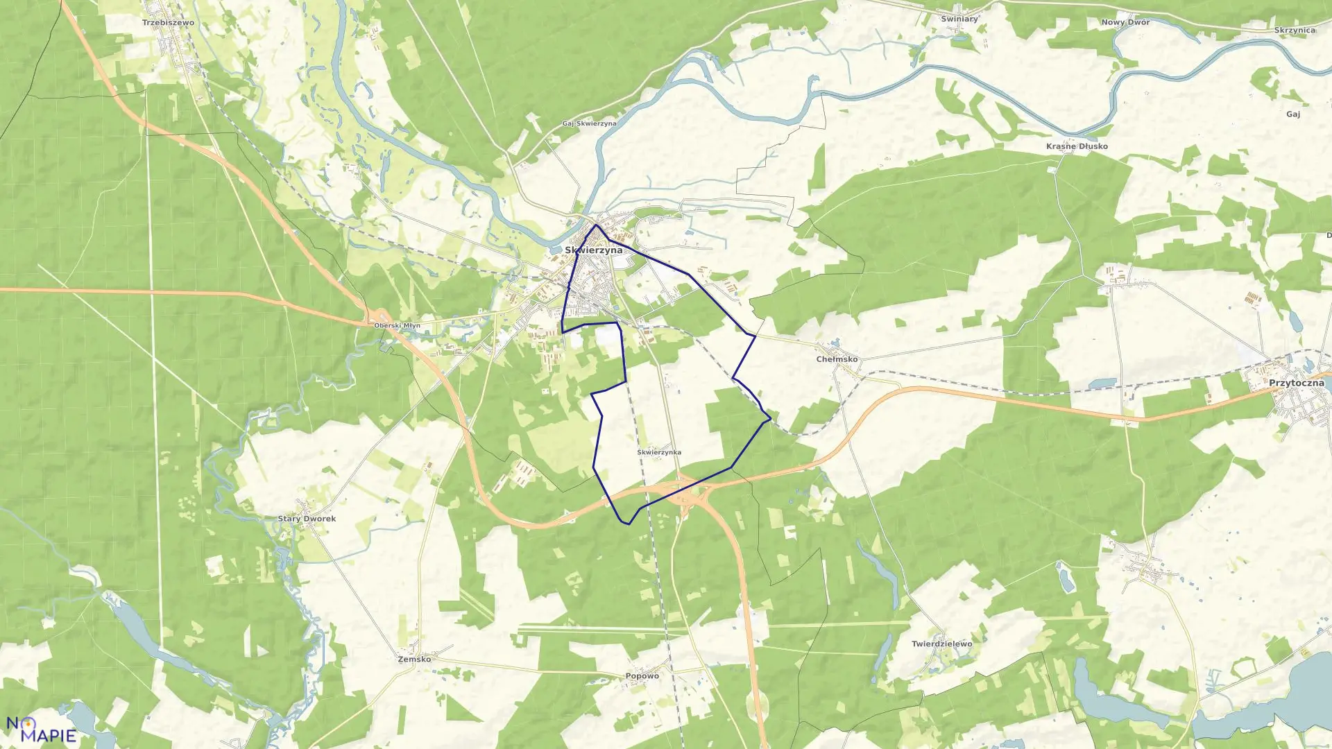 Mapa obrębu SKWIERZYNA - 3 w gminie Skwierzyna